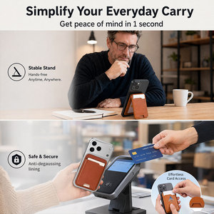 Tarjetero <span class=keywords><strong>de</strong></span> cuero vegano con rastreador GPS integrado para Apple Find My y <span class=keywords><strong>Google</strong></span> Find My, superventas - Product Image 3
