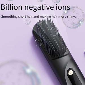 Nouveau lisseur et <span class=keywords><strong>brosse</strong></span> à <span class=keywords><strong>cheveux</strong></span> sans fil portable en céramique LED à ions négatifs, double usage 2 en 1, avec alimentation par batterie, pour la maison - Product Image 4