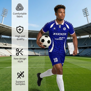 Kit d'uniformes d'entraînement de football en maille personnalisés OEM, tissu respirant à séchage rapide, impression par sublimation, maillots personnalisés avec logo d'équipe - Product Image 1