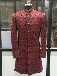 Traje Indo Occidental de Diseño de Alta Calidad, Estilo Sherwani Largo, para Novios, Ideal para Recepciones de Lujo, Disponible al Mejor Precio - Product Image 4