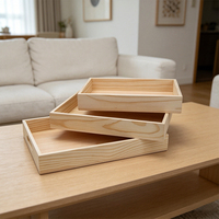Plateau en bois rectangulaire pour pizza, plateau à thé domestique, plateau en bois pour tasses à thé, plateau à pâtisserie et à pain, ensemble de plateaux en bois, plateau de canapé