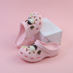 Zuecos rosas para niños con personajes de dibujos animados, antideslizantes, de suela suave, para playa y exteriores, para niños de 2 a 4 años - Product Image 1