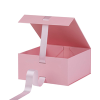 Benutzer definiertes Logo Rosa Luxus Magnetisch Faltbare Verpackungs box Magnet verschluss Karton Schuhe Kleidung Bekleidung Versand kartons