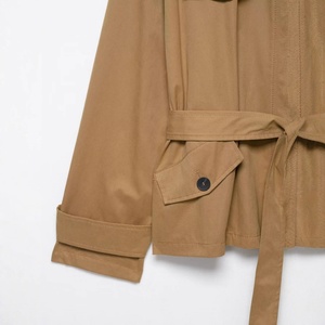 ZA <span class=keywords><strong>AliExpress</strong></span> Best Seller Manteau Trench Court Rétro Chic Ceinturé pour Femme, Manches Longues Style EU/US, Vêtement d'extérieur Transfrontalier - Product Image 3
