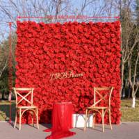 Panneau mural floral 3D enroulable en soie rose premium, 2,4 m x 2,4 m, pour décoration de fond floral, disponible en plusieurs couleurs, vente en gros