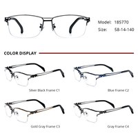 Gafas de titanio Borregls para hombre, montura de diseñador, ligeras, cuadradas, de medio aro, semimontura, ópticas, modelo 185770