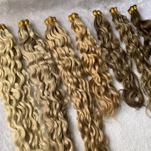 Cheveux russes <span class=keywords><strong>de</strong></span> qualité supérieure, double trame, invisibles, naturels, rangées <span class=keywords><strong>de</strong></span> perles, <span class=keywords><strong>un</strong></span> donneur, 100% cheveux vierges, trame nouée à la main - Product Image 4