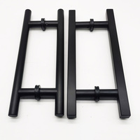 Moderne carré Push Pull tubulaire dos à dos montage intérieur principal métal bois porte en verre acier inoxydable poignée de porte de Type H
