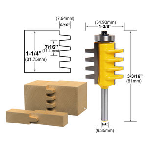 Joint de doigt colle joint routeur peu roulement réversible guidé pour menuisier plus fin de travail du bois-tige de 1/4" - Product Image 2
