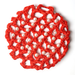 Filet à cheveux perlé pour femmes <span class=keywords><strong>Crochet</strong></span> <span class=keywords><strong>Snood</strong></span> chignon couverture extensible élastique filet à cheveux accessoires de cheveux - Product Image 5