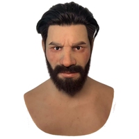 Masque en silicone réaliste, masque de célébrité, masque intégral avec cheveux et barbe implantés, vieil homme pour Halloween, Pâques, respirant et réutilisable