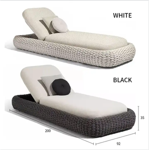 <span class=keywords><strong>Chaise</strong></span> <span class=keywords><strong>longue</strong></span> pliable d'extérieur en rotin durable avec cadre en aluminium moderne, coussin en coton et pieds coniques pour terrasse <span class=keywords><strong>de</strong></span> piscine et <span class=keywords><strong>bain</strong></span> <span class=keywords><strong>de</strong></span> <span class=keywords><strong>soleil</strong></span> - Product Image 6