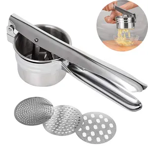 Fruit Vegetable Tools Stainless Steel Garlic Press Eco-Friendly Garlic Crusher Custom Potato Ricer Masher Press