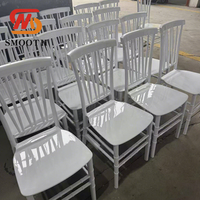 Chaise Chiavari blanche de luxe SMOOTH pour fêtes, empilable, en plastique, pour hôtel, mariage, banquet