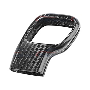 In fibra di carbonio reale pomello del cambio a secco adesivo in carbonio decorazione per ford f150 - Product Image 1