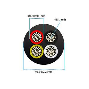 כבל חשמל אמריקאי סטנדרטי 2464 30awg 12awg <span class=keywords><strong>4</strong></span> גידים, מבודד PVC, לחיווט אודיו לרכב - Product Image 5