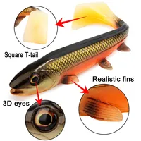 Bombshad Büyük Yumuşak Swimbait Spinpoler Kare Kanatlı Shad Yemi, Kupa Balığı, Levrek, Yayın Balığı, Yırtıcı Balık Avı için Güçlü Olta Malzemesi