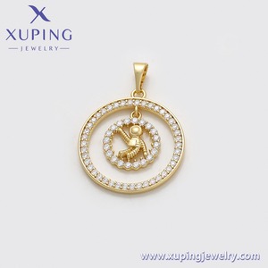 X000856765 Bijoux XUPING en Cuivre Plaqué Or 14 carats, Pendentif Rond et Astronaute Tendance - Product Image 4