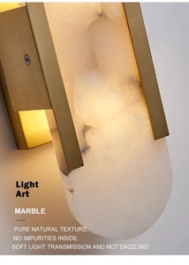 Lámpara de Pared LED Moderna de Hierro y Mármol Natural, Regulable, para Interiores, Dormitorio, Sala de Estar, Pasillo, <span class=keywords><strong>Escaleras</strong></span> - Product Image 6