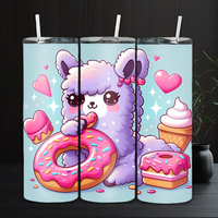 Gobelet personnalisé mignon en forme de lama de 20 oz, friandises sucrées, stock américain et livraison gratuite