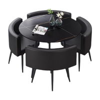 Ensemble table et chaises de salle à manger, mobilier moderne pour restaurant et maison, table de salle à manger, table ronde en marbre