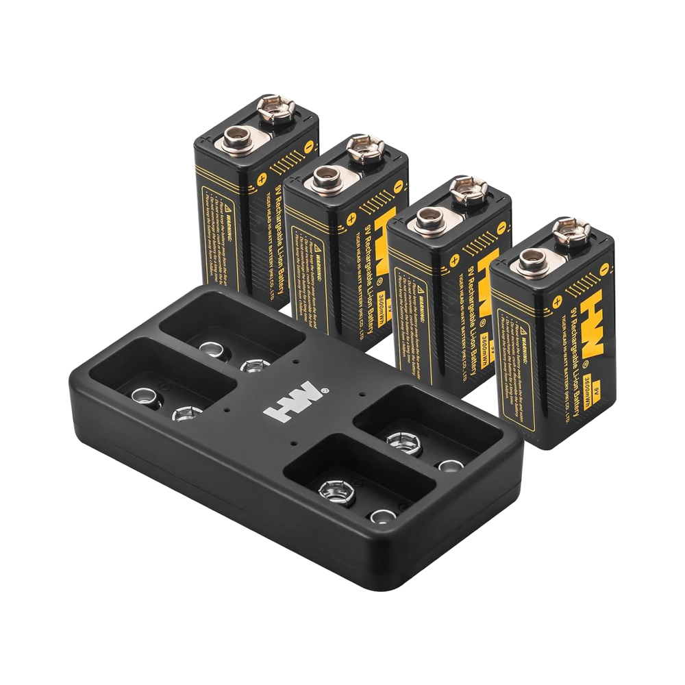 4 Batteries with a Charging Dock