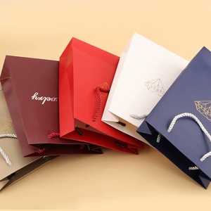 Sacs en papier d'art de luxe personnalisés, recyclables, avec poignée en ruban, pour mini-produits, boîtes à bijoux, emballage, vente en gros, cadeaux, artisanat - Product Image 3