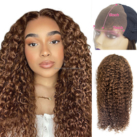 CLJhair Cheveux Brésiliens 100% Vierges 5x7 pour Perruques Lace Front Ondulées 4x4 Effet Vague d'Eau Dentelle Transparente Pré-coupée Densité 250% Longueur Longue