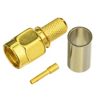 Conector SMA, enchufe SMA, conector Coaxial RF de crimpado macho para RG58 LMR195 RG200 RG142, Cable WiFi, extensor de extensión, puentes de coleta
