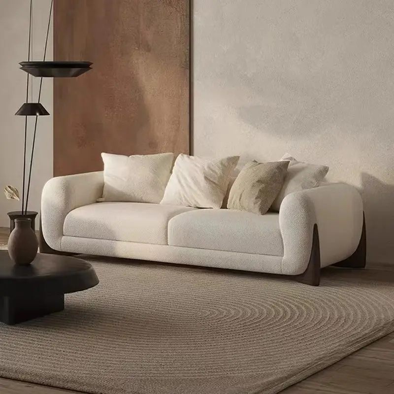 Conjunto de sofá de luxo e sala de estar, 2 e 3 lugares, sofá de lã para sala de estar