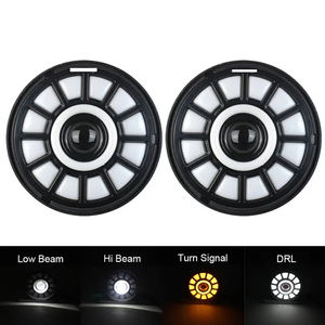 7 pouces 75W Led phare de voiture <span class=keywords><strong>Lada</strong></span> <span class=keywords><strong>Niva</strong></span> urbain salut/feux de croisement H4 lumière Halo Angle yeux DRL phare pour accessoires 4x4 - Product Image 2