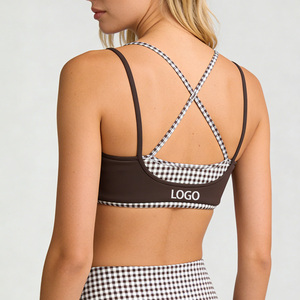 Nuevo Sujetador Deportivo 2 en 1 con Diseño a Cuadros y Doble Capa, Ligero, para Pilates, con Contraste de Color, para Mujer, 2026 - Product Image 2