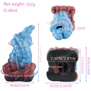 G6806 cangkir masturbasi hewan lidah macan tutul silikon realistis lengan pengejut Penis dapat digunakan kembali mainan seks pengisap fantasi saku - Product Image 6