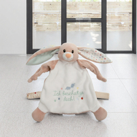 Doudou Lapin en Tissu 25x25cm Rose Polyester Couverture de Sécurité Bébé Tout-Petit Unisexe Cadeau Personnalisé OEM ODM Vente en Gros