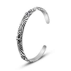 European American Retro Cross Pattern <b>Couple</b> <b>Bracelet</b> Tibetan Silver Open Bangle Men Women Jewelry SZ024 5 - Product Image 4