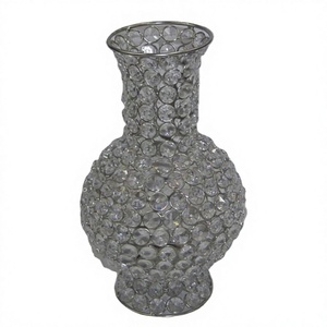 Lo último en florero de maceta de cristal, florero de calidad superior superventas y maceta de flores reales artificiales con cuentas de vidrio - Product Image 1