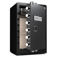 Caja Fuerte Digital de Acero con Huella Dactilar, Caja de Seguridad con Contraseña para Oficina, Hotel, Tienda, Almacenamiento de Efectivo y Joyas