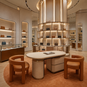 Commercial Luxury Bag Shop Display <b>Shelves</b> Custom Retail Shoe Bag Furniture Full Store Interior Decoration Solution - Product Image 6