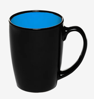 Mug à café en céramique bicolore au design classique, 12 oz, impression de logo personnalisé, cadeau promotionnel d'entreprise, vente en gros