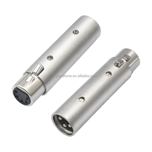 Globaltone Bạc 3pin XLR Nam để 5pin XLR nữ Adapter Converter-chất lượng cao <span class=keywords><strong>DMX</strong></span> Adapter cho cáp Microphone - Product Image 1