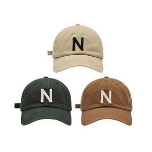 หมวกเบสบอล6แผงหมวกไม่มีโครงปักรูปตัว <span class=keywords><strong>N</strong></span> หมวกไม่มีโครงสร้างหมวกแฟชั่นมีแนวโน้มสีทึบ - Product Image 3