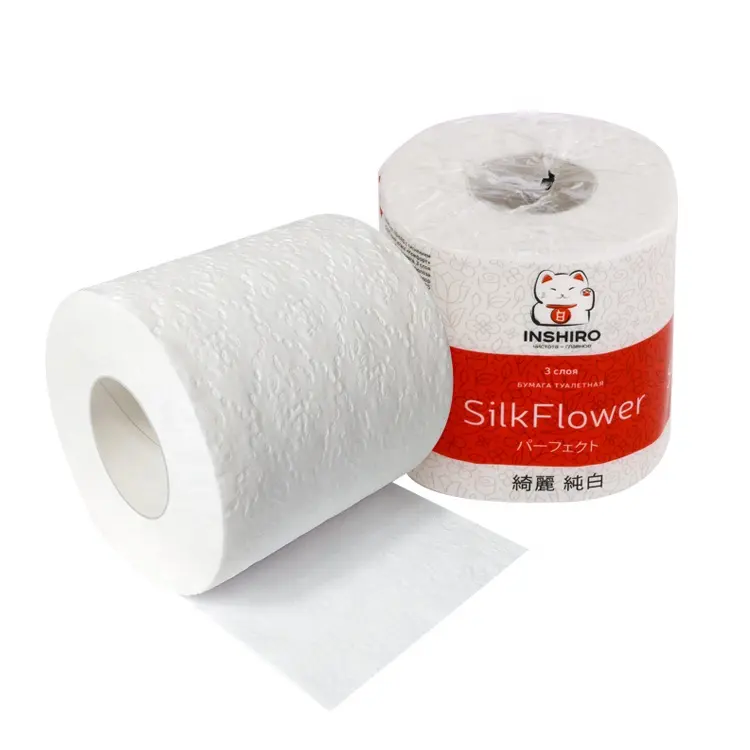 Contoh gratis tisu Papia 3 lapisan 2Ply gulungan kertas Toilet 10 gulungan kertas Toilet