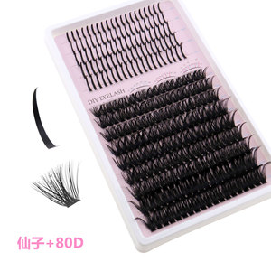 600 pièces 40D/60D/80D/100D 9-18mm Extensions de cils individuels en bouquets effet éventail pour pose DIY à domicile - Product Image 4