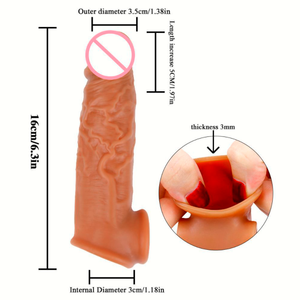 Anillo <span class=keywords><strong>para</strong></span> el Pene con Retraso de la Eyaculación Masculina, Funda Extensora de Silicona, Cuidado Masculino, Condón Invisible de Cristal <span class=keywords><strong>para</strong></span> Retrasar la Eyaculación <span class=keywords><strong>para</strong></span> Hombres - Product Image 2