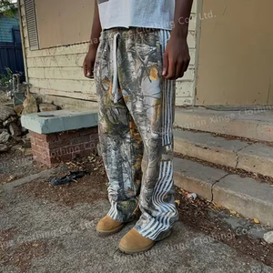 Gran oferta de pantalones de camuflaje personalizados 100% algodón de peso pesado Track Jogger Baggy Real Tree Camo Stripe Stack pantalones de chándal Acampanados para hombres - Product Image 2