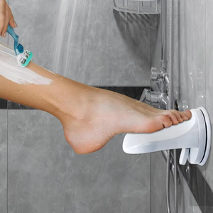 Zenidoo White No Drilling Plastic Suction Cup Anti-Slip Shower <b>Foot</b> <b>Rest</b> Grip Holder Wall-Mounted Pedicure <b>Foot</b> Pedal Easy - Product Image 2