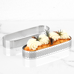 <span class=keywords><strong>Set</strong></span> di 6 Stampi per Torte Ovali Senza Cuciture in Acciaio Inox da 5 Pollici, Stampo per Dessert Francese, Utensili per <span class=keywords><strong>Pasticceria</strong></span> - Product Image 6