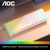 Clavier de jeu mécanique sans fil AOC GK68 Pro, 68 touches, rétroéclairage RVB, tri-mode, multi-touches, support ergonomique pour ordinateur de bureau