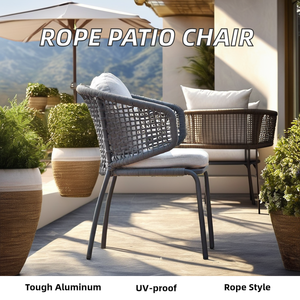 Chaise de salle à manger d'extérieur en <span class=keywords><strong>rotin</strong></span> tressé gris foncé avec coussin et oreiller, <span class=keywords><strong>fauteuil</strong></span> de patio à structure métallique noire pour jardin et balcon - Product Image 2