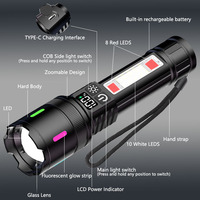 Lampe de poche rechargeable COB 15W Modes d'inondation et de projecteur, lampe de travail LED étanche longue durée pour réparation d'urgence en camping